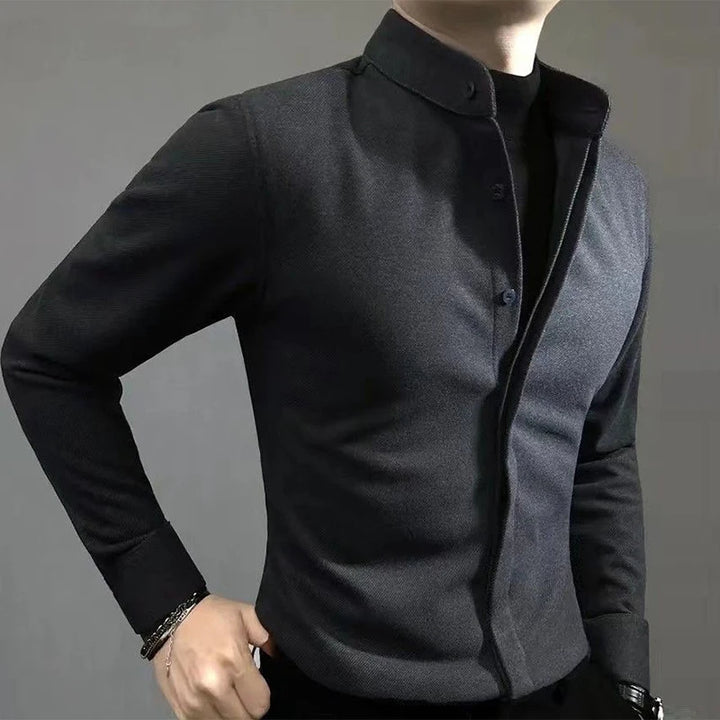 Mandarin Collar Button-Up