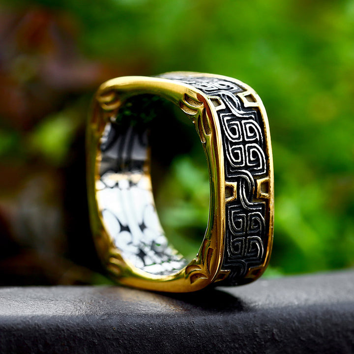 Rune Square Band Ring