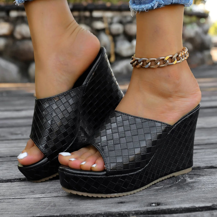 Athena Woven Wedge Mule