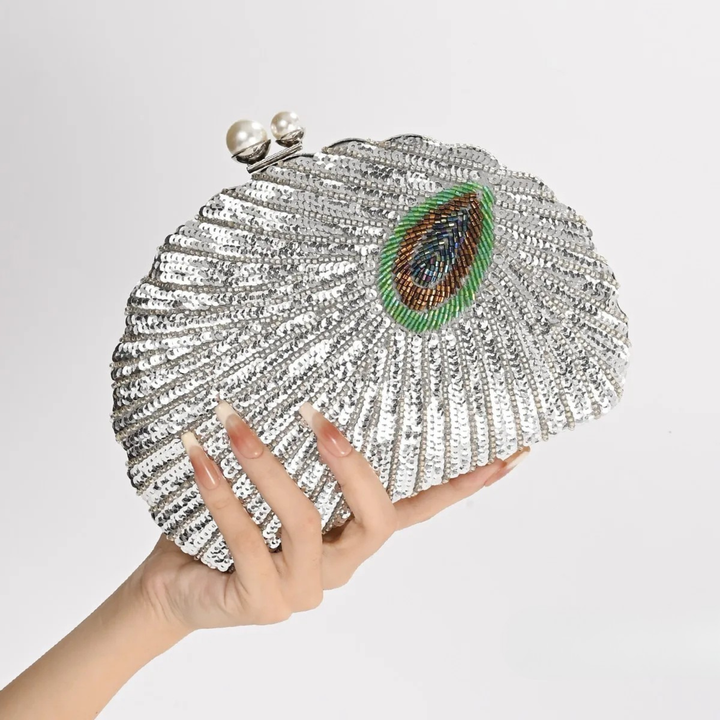 Peacock Sequin Clutch Bag