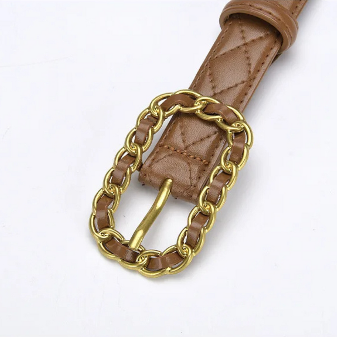 Sainte Quilted Leather Belt