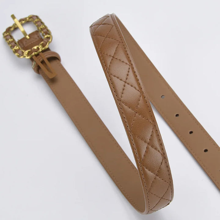 Sainte Quilted Leather Belt