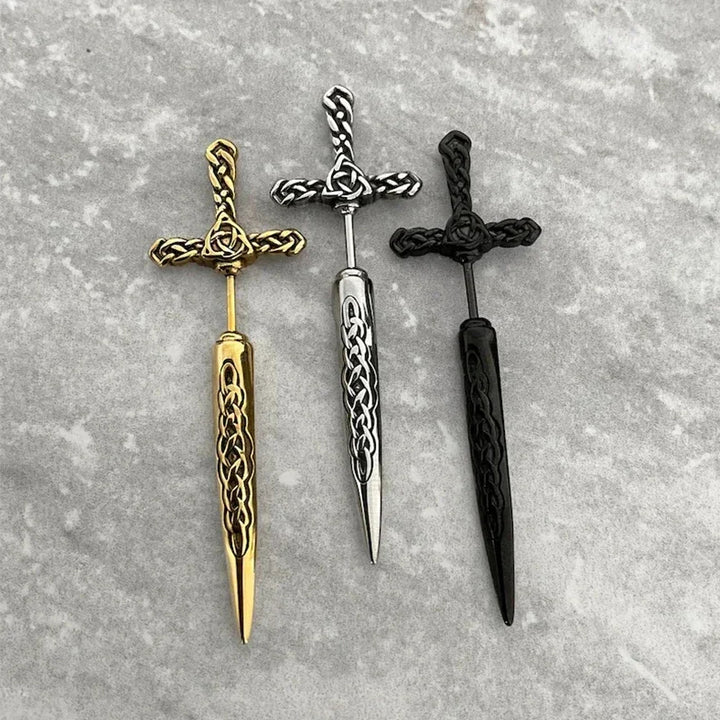 Rune Sword Drop Earrings