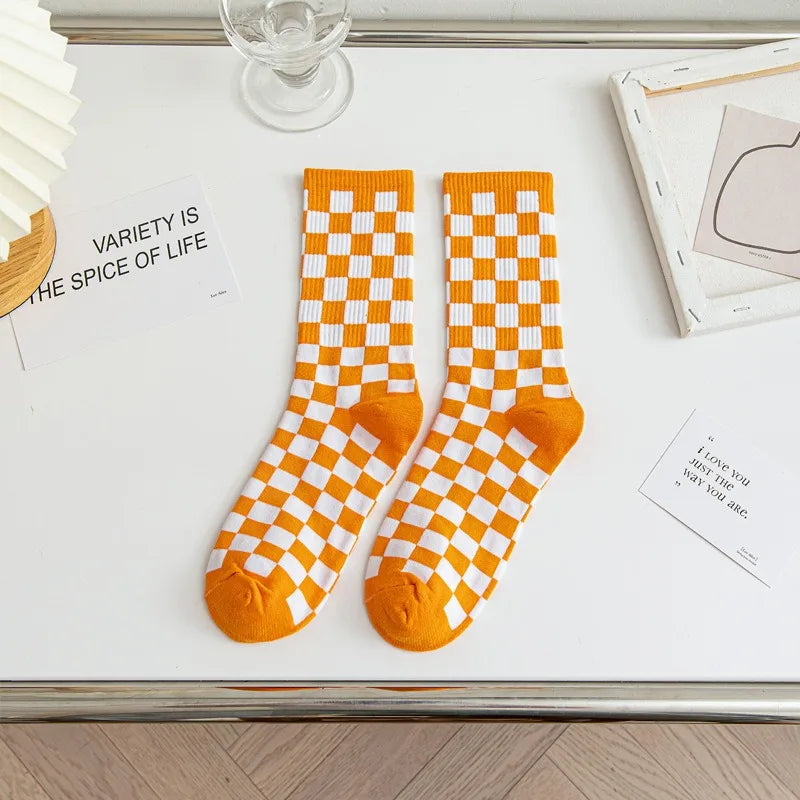 Checker Grid Crew Sock Set