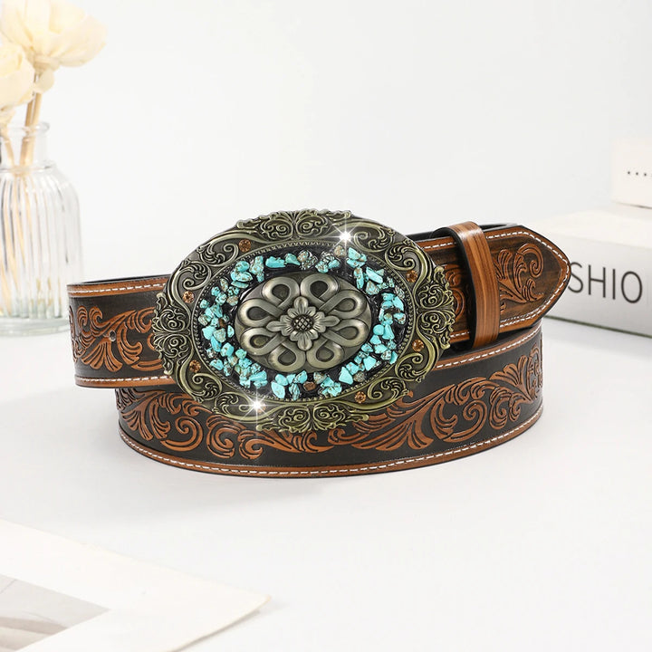 Heirloom Embossed Buckle Belt