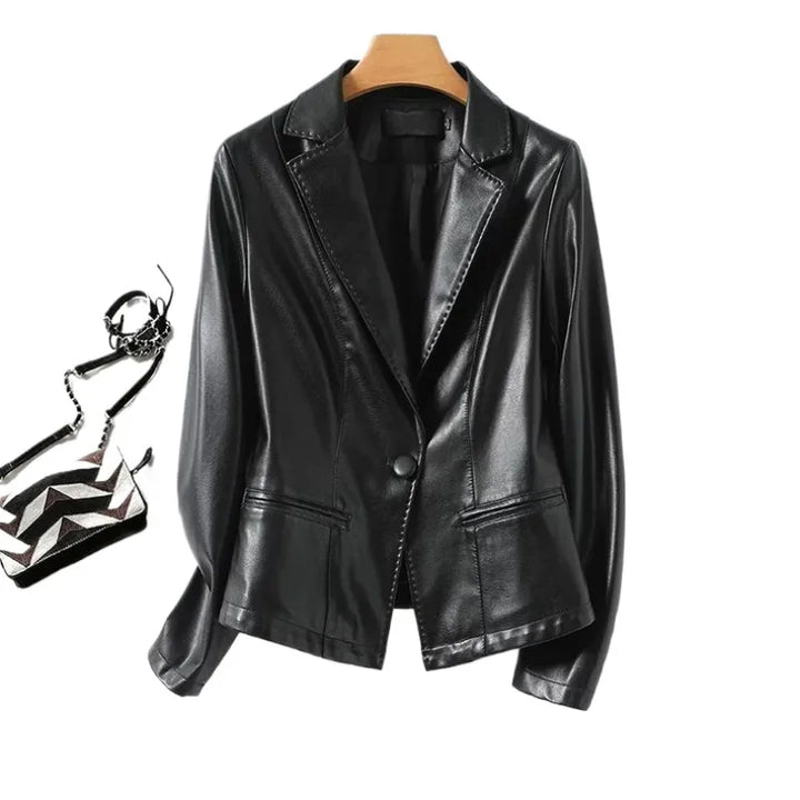 Victoria Faux Leather Blazer