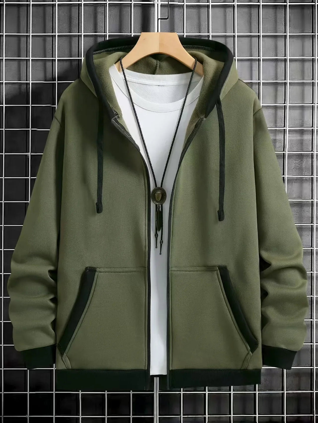 Calder Contrast Zip Hoodie