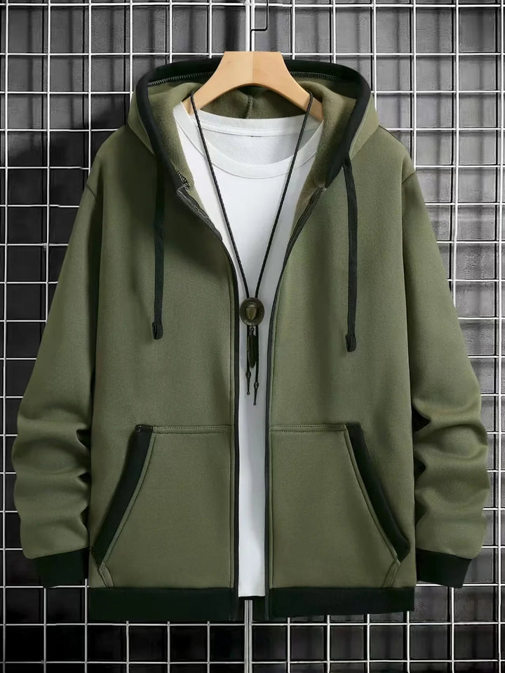 Calder Contrast Zip Hoodie
