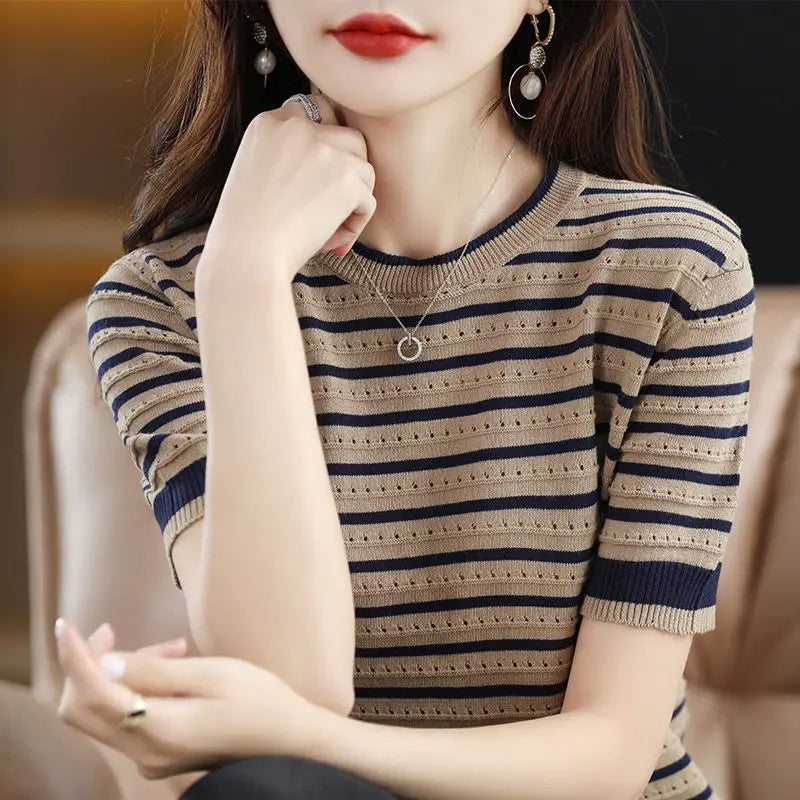 Madison Stripe Knit Tee