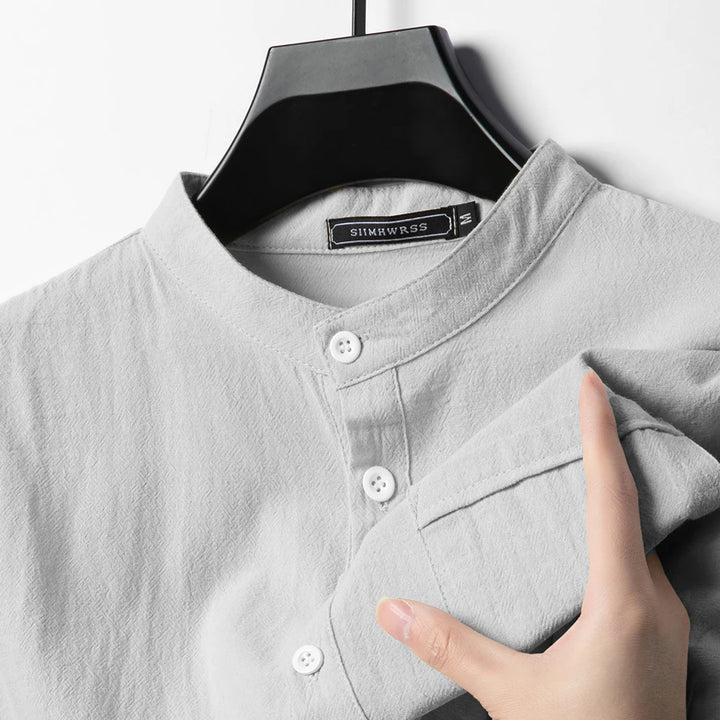 Castell Linen Mandarin Shirt