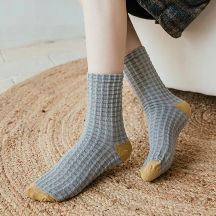 Plaid & Pecan Waffle Sock Set