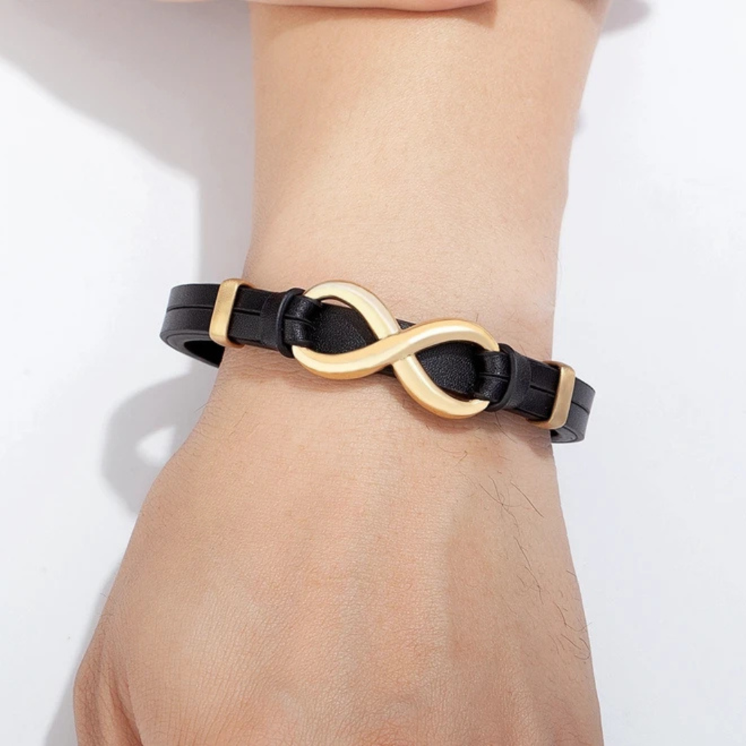 Infinity Link Leather Cuff
