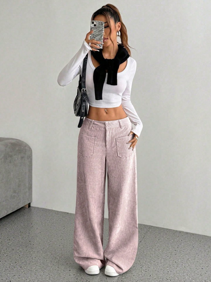 Maison Corduroy Wide-Leg Pant