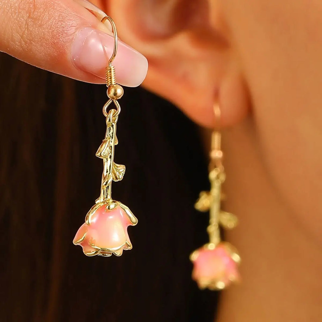 Rosette Drop Earrings