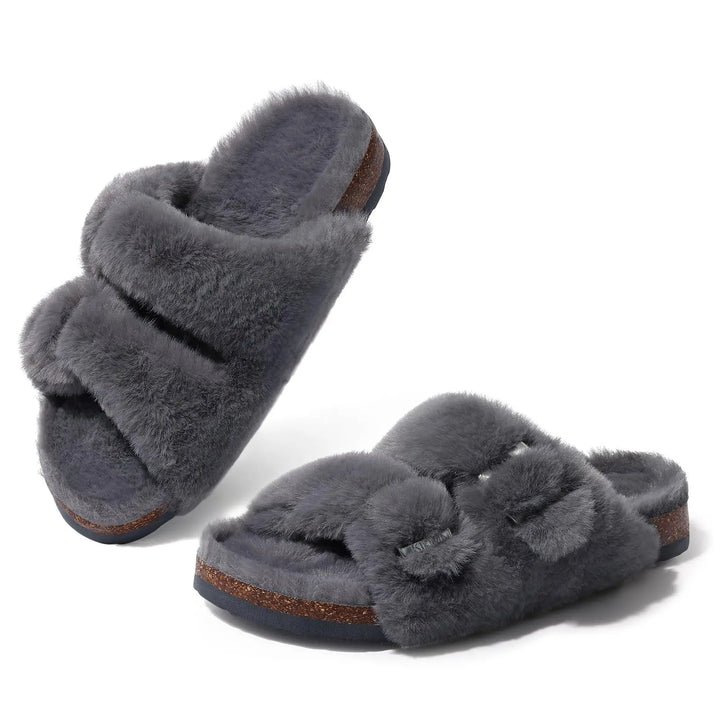 Belle Maison Faux Fur Slides