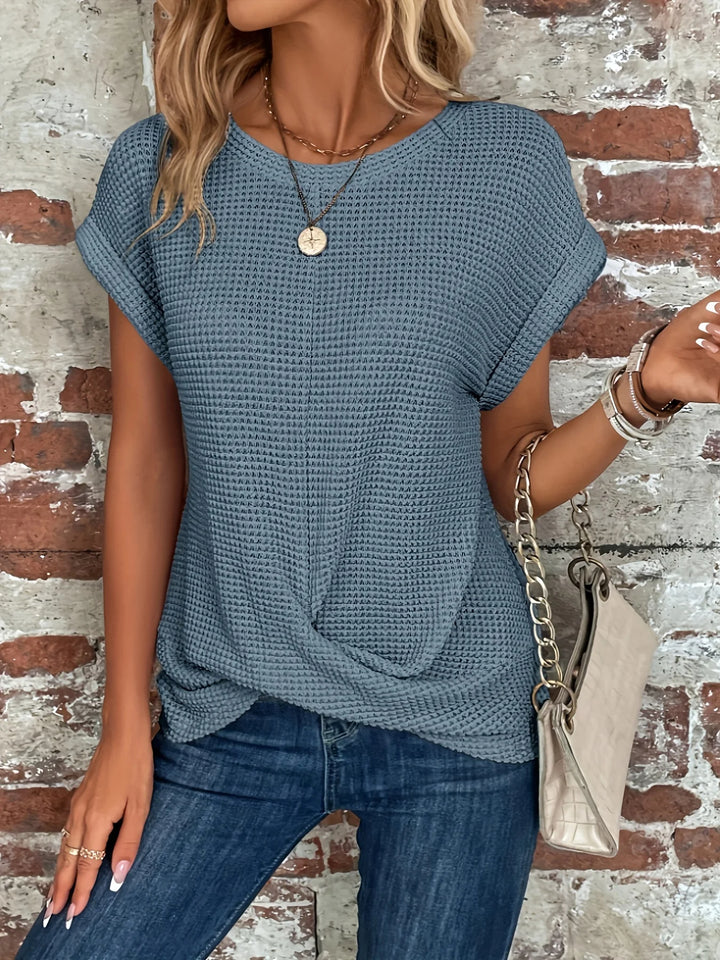 Monroe Waffle Knit Twist Tee
