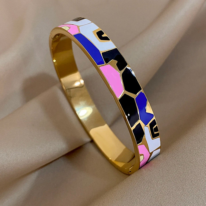 Mosaic Abstract Enamel Bangle