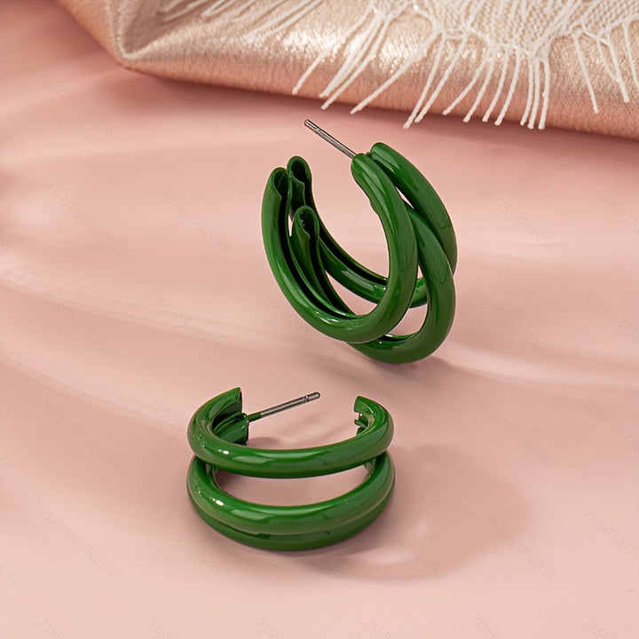 Trinity Stacked Hoop Earrings