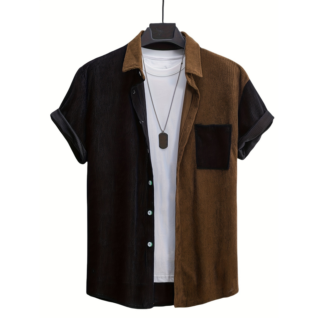 Helix Two-Tone Corduroy Button-Up