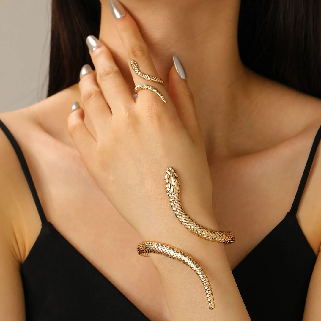 Serpent Wrap Bracelet & Ring Set