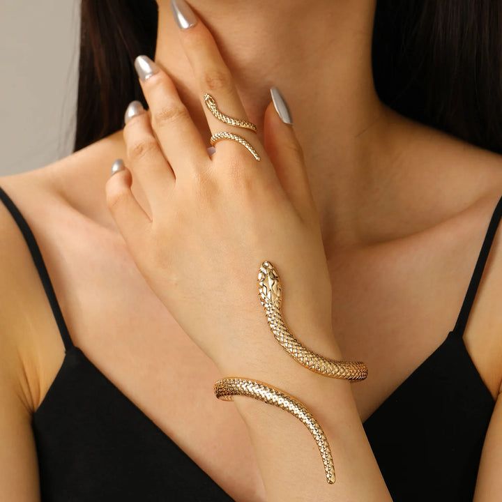 Serpent Wrap Bracelet & Ring Set