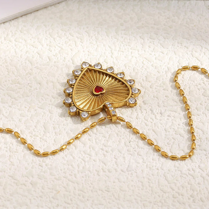 Sunburst Heart Necklace