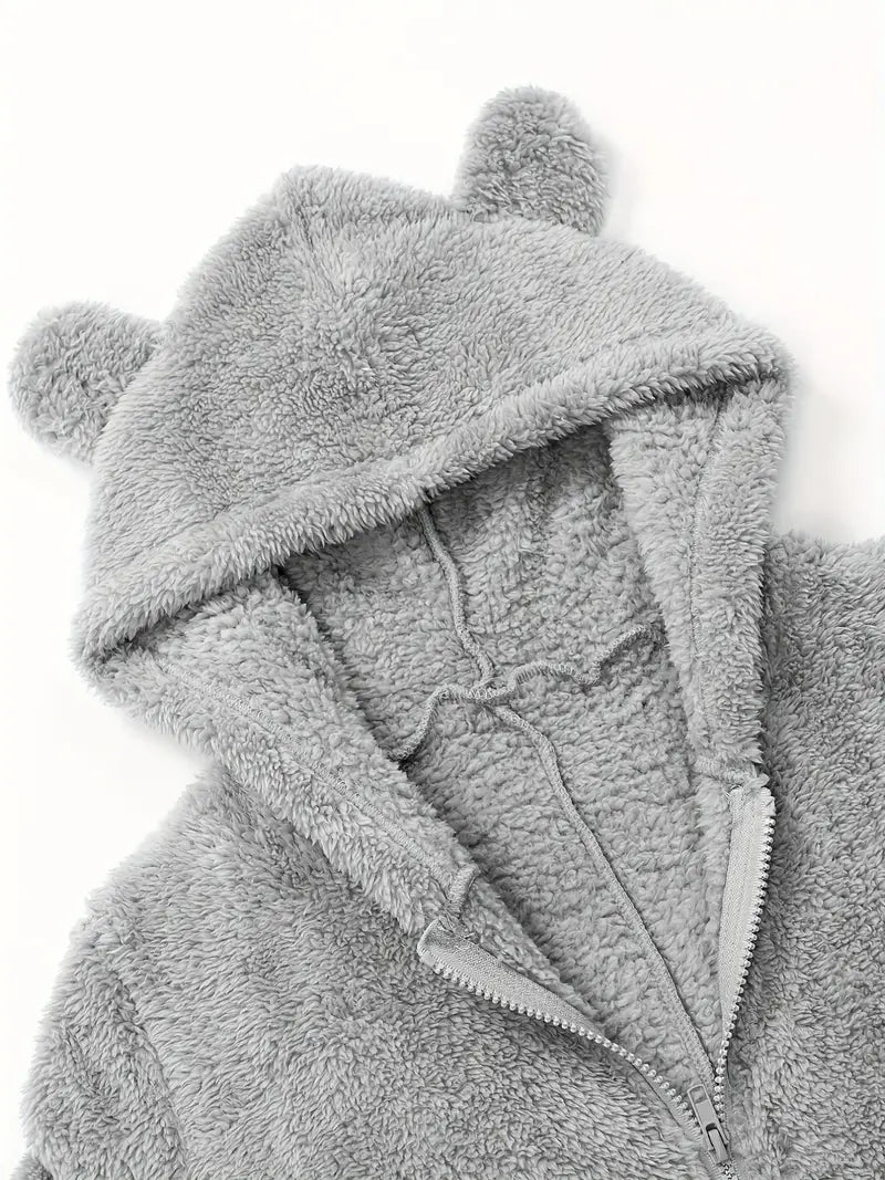 Teddy Sherpa Hooded Jumpsuit