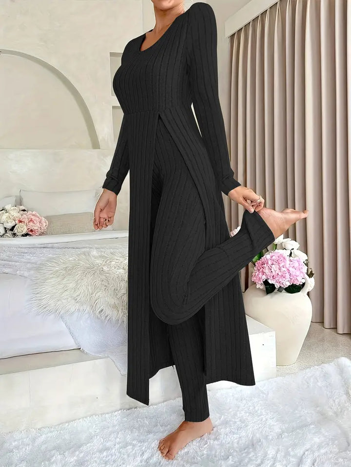 Camelia Ribbed Knit Lounge Set