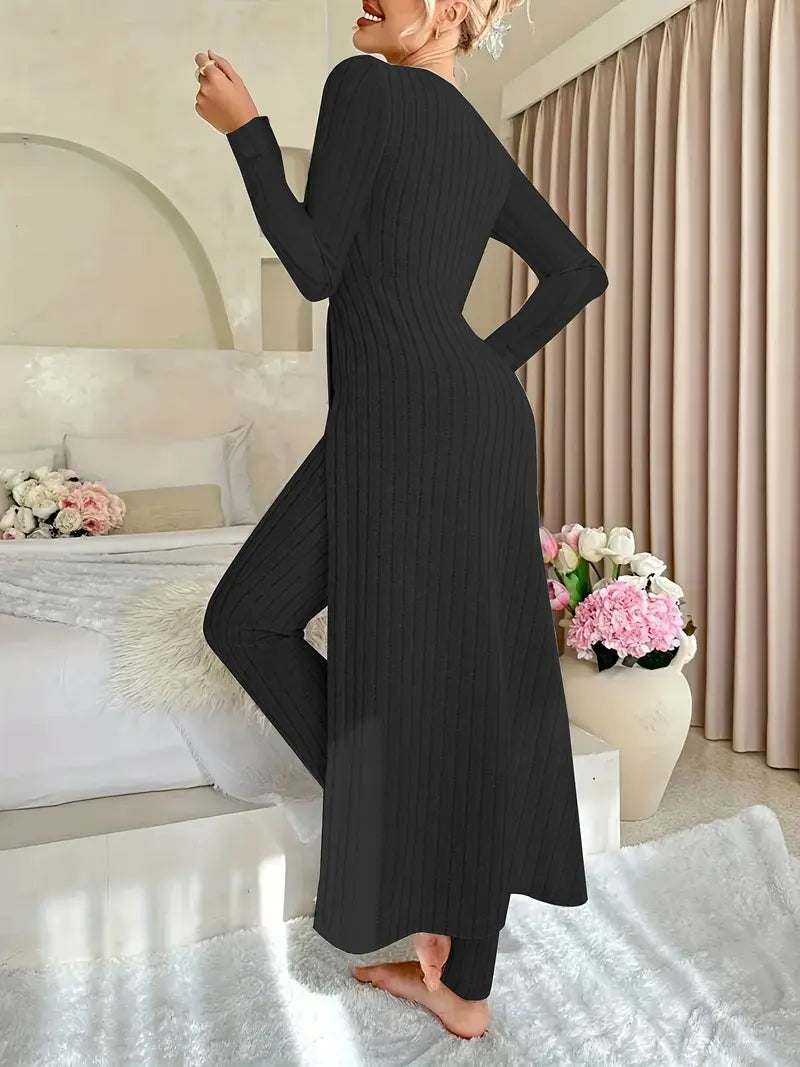 Camelia Ribbed Knit Lounge Set