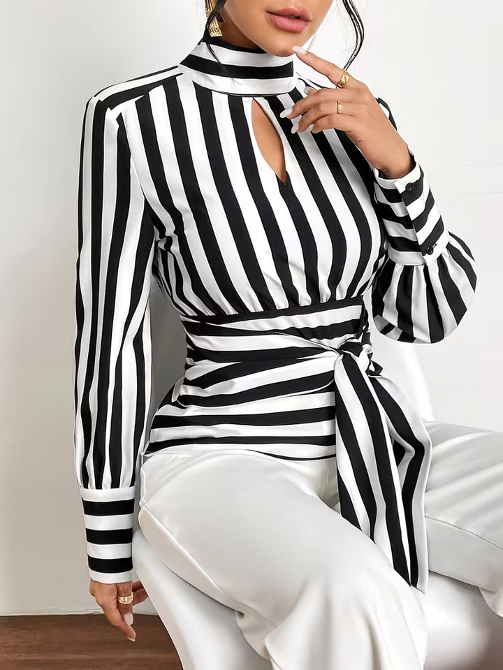 Empress Stripe Wrap Blouse