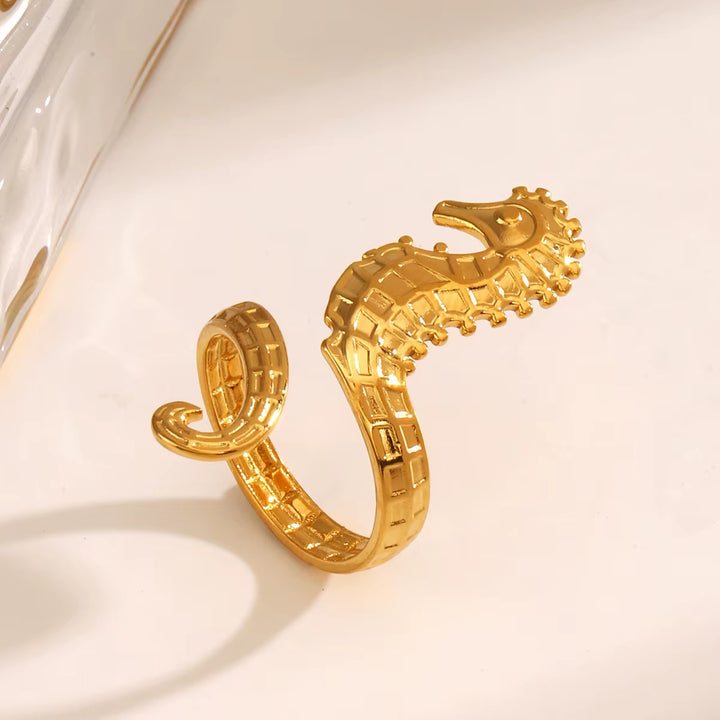 Iridescent Seahorse Wrap Ring