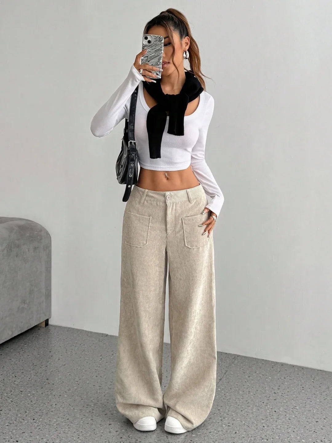 Maison Corduroy Wide-Leg Pant