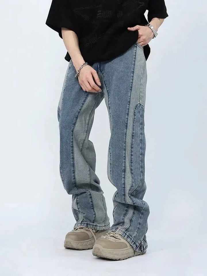 Stitch Paneled Denim Jean