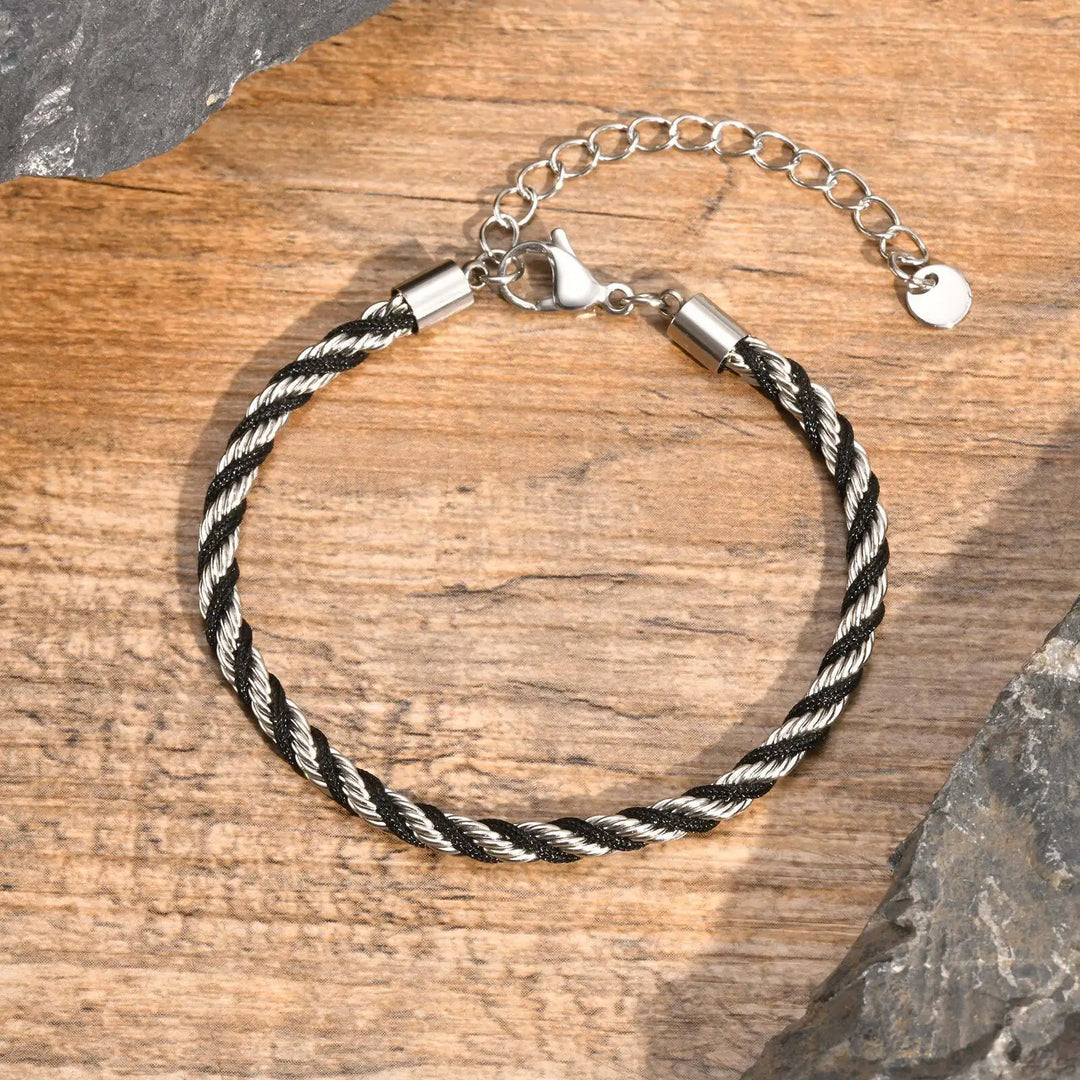 Onyx Twisted Rope Bracelet