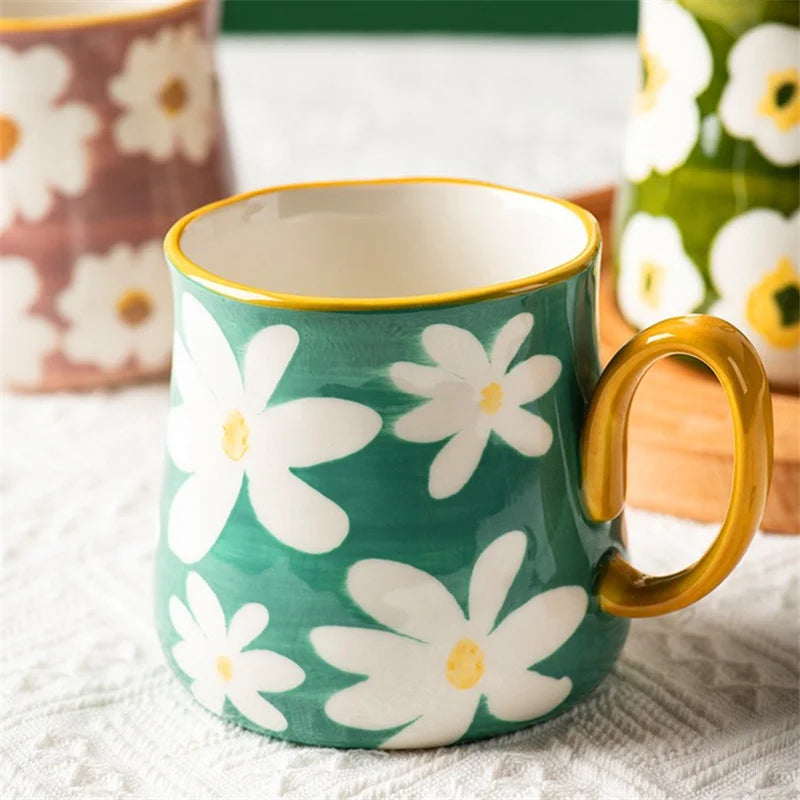 Daisy Glazed Ceramic Mug