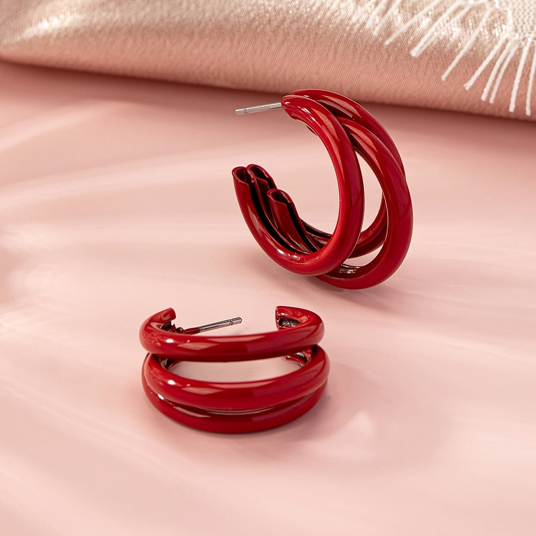 Trinity Stacked Hoop Earrings