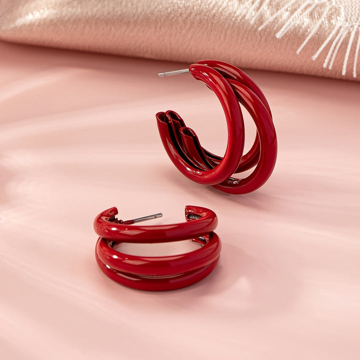 Trinity Stacked Hoop Earrings