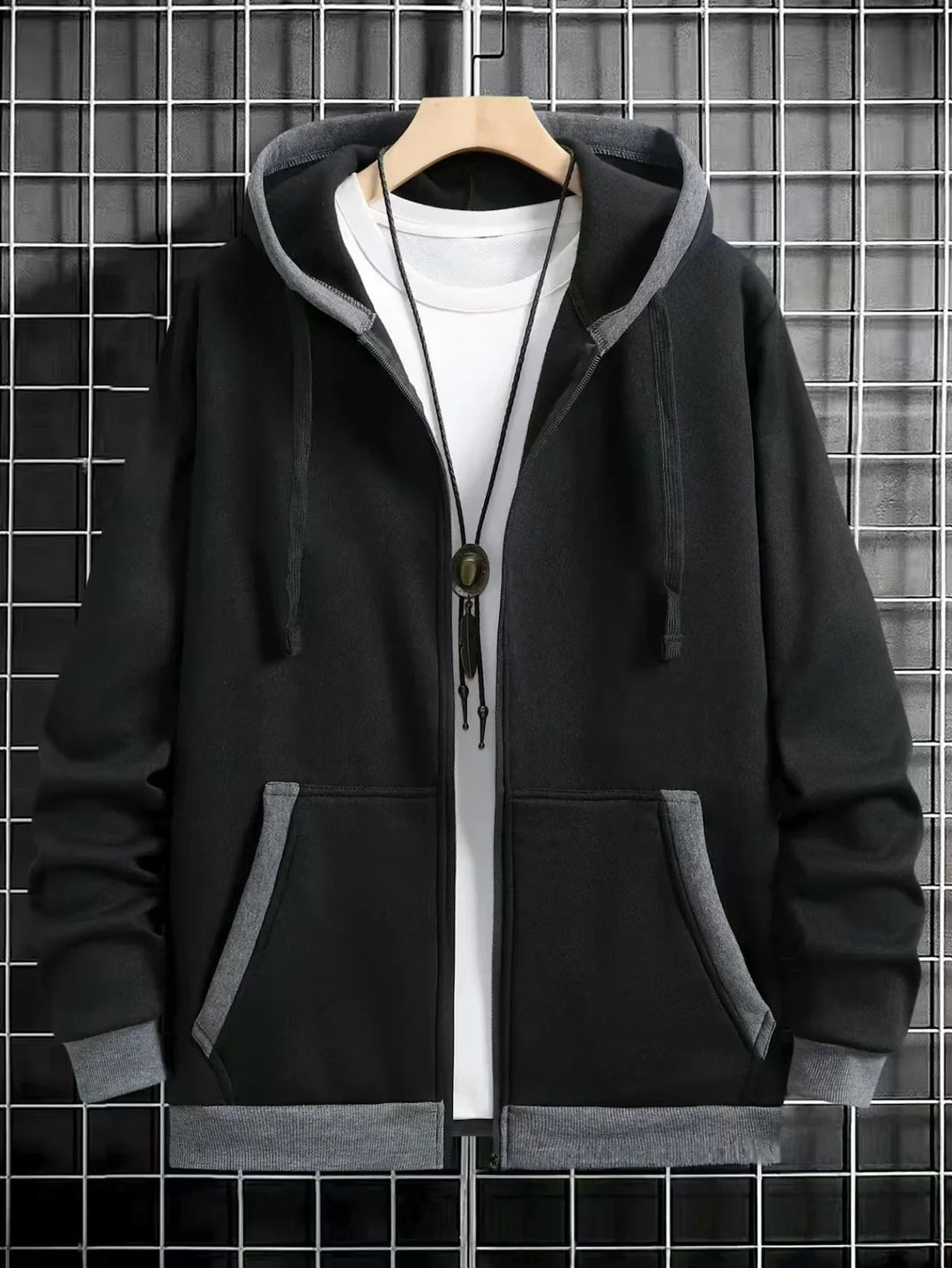Calder Contrast Zip Hoodie