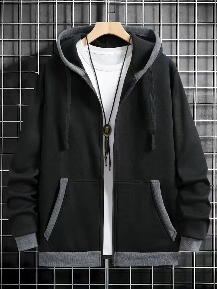 Calder Contrast Zip Hoodie