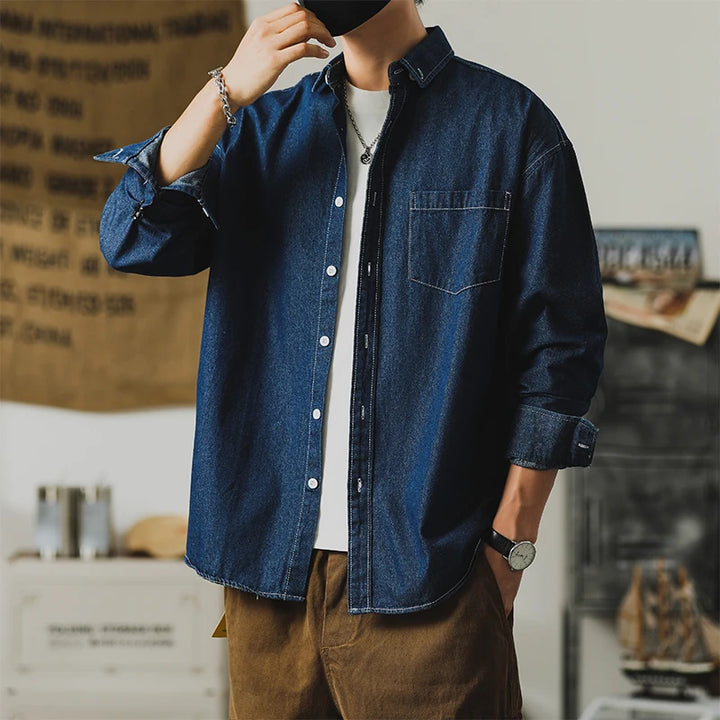 Off-Duty Denim Button-Up