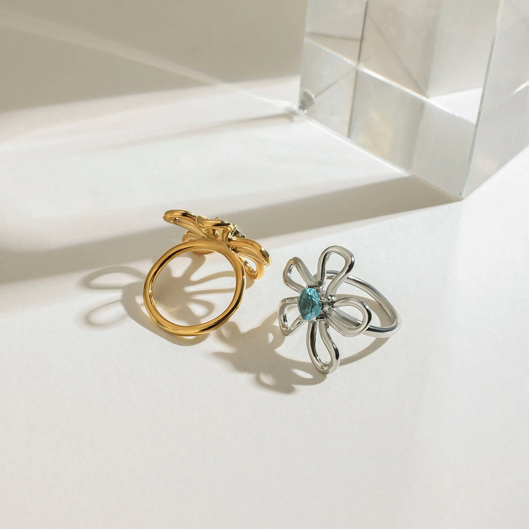 Floral Zircon Ring