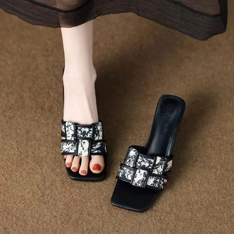 Opale Toile Slide Heel