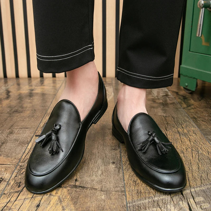 Lorenzo Burnished Tassel Loafer