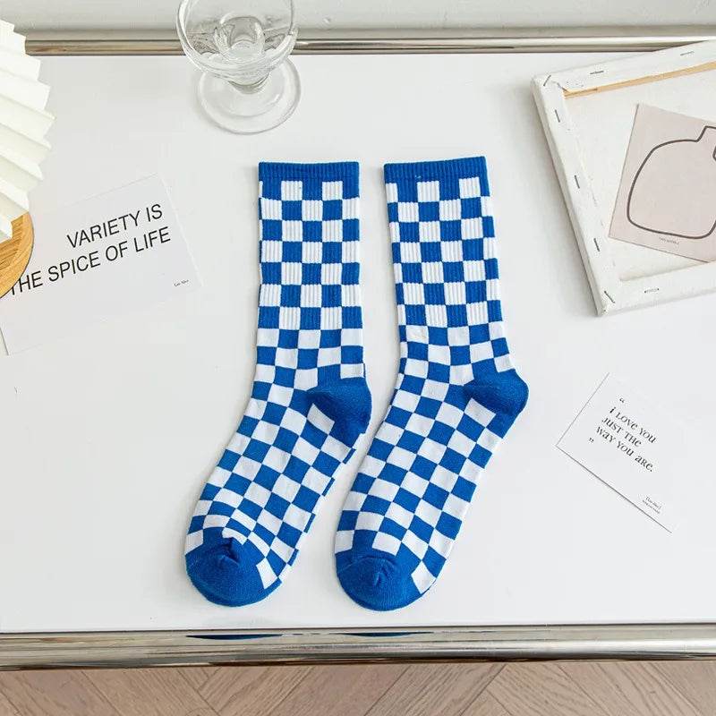 Checker Grid Crew Sock Set