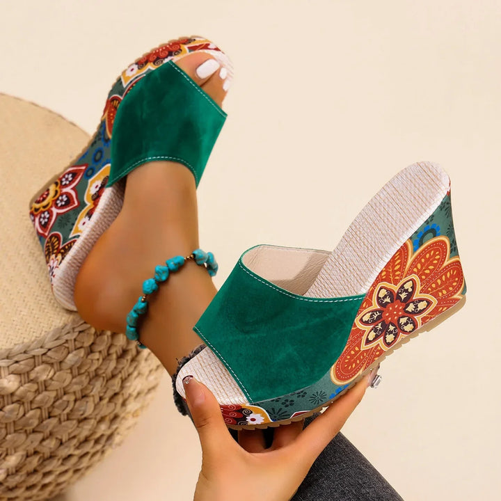 Boheme Velvet Wedge Sandal