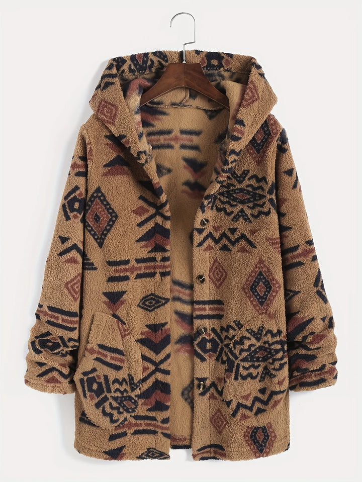 Navajo Hooded Fleece Coat