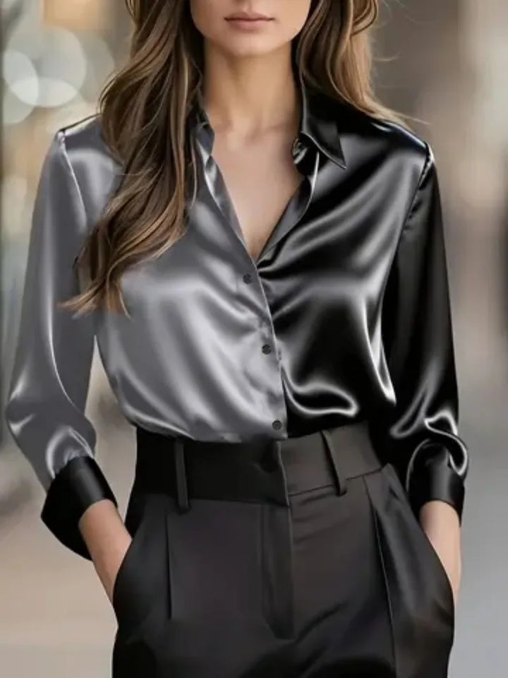 Seren Dual-Tone Satin Blouse