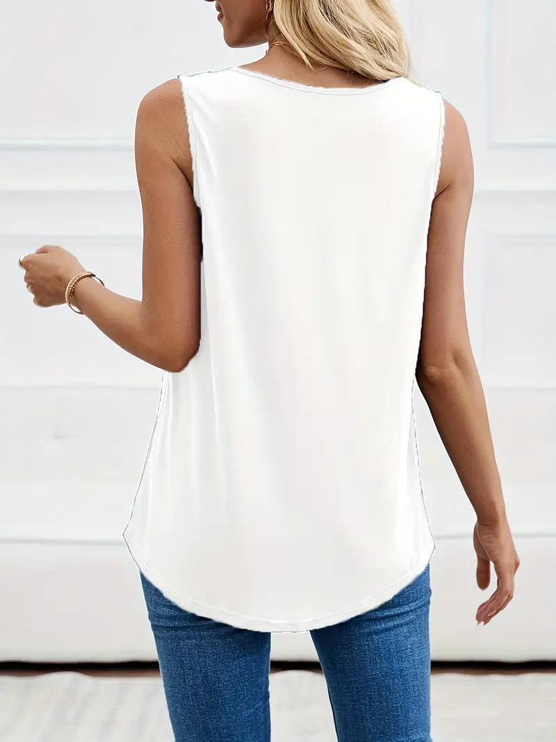 Delaney Lace Pleated Tank Top