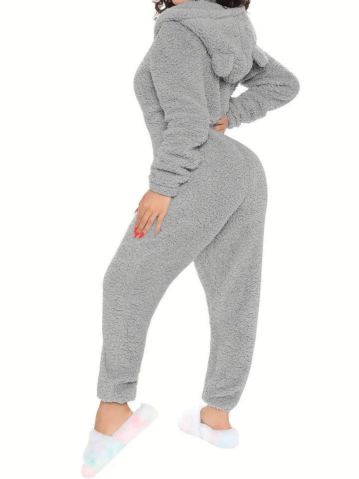 Teddy Sherpa Hooded Jumpsuit