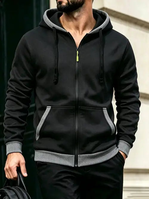 Calder Contrast Zip Hoodie